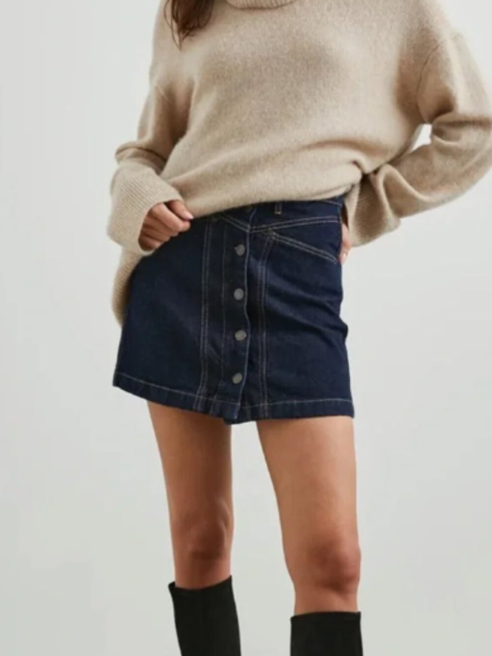 Rails High Waisted Mini Skirt Denim 31 Midnight Blue NWT